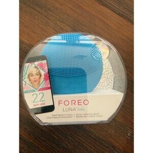 FOREO LUNA FOFO smart facial SKIN cleansing brush aquamarine NEW and SEALED